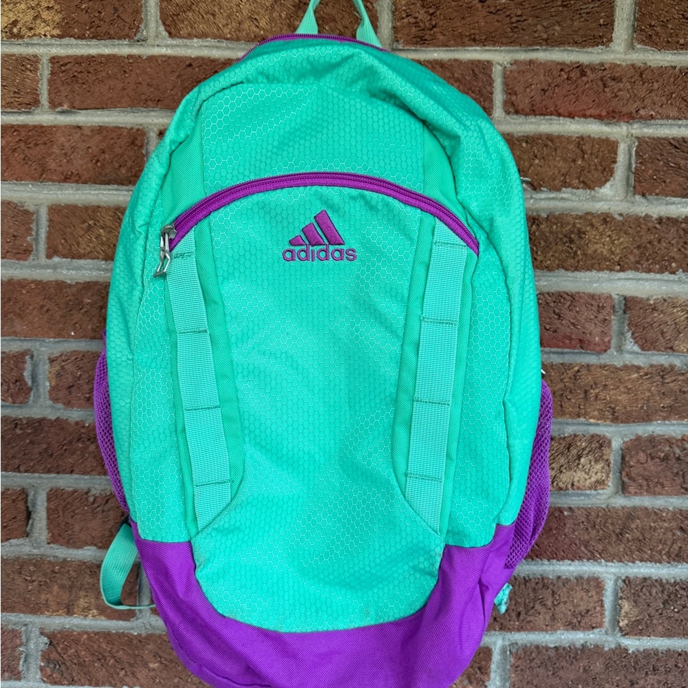 Adidas Green and Purple Backpack